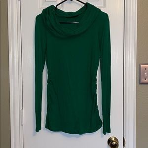 Green turtleneck sweater